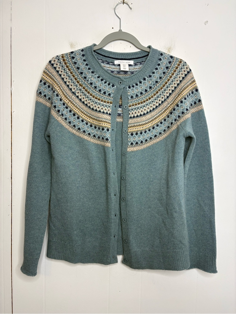 Tabitha Webb Sweater Womens Small Lambswool Fair Isle Nordic Literary Chic Soft